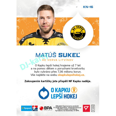 2026 hvězdy Tipsport ELH #KN-16 MATÚŠ SUKEĽ