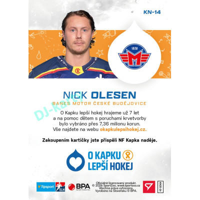 2026 hvězdy Tipsport ELH #KN-14 NICK OLESEN