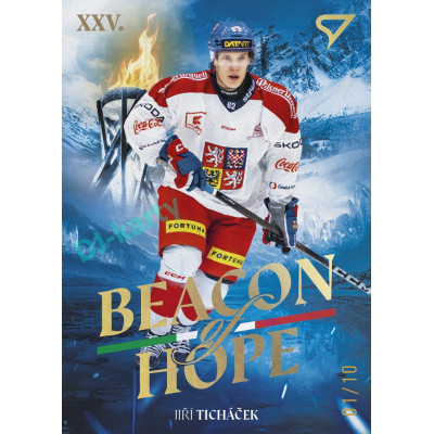 2026 Sportzoo Hokejové Česko #BH-13 Jiří Ticháček Beacon of Hope Yellow Gold xx/10