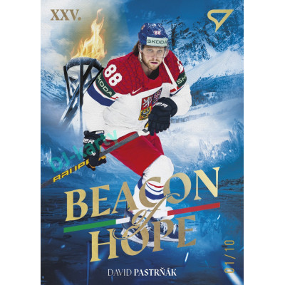 2026 Sportzoo Hokejové Česko #BH-24 David Pastrňák Beacon of Hope Yellow Gold xx/10