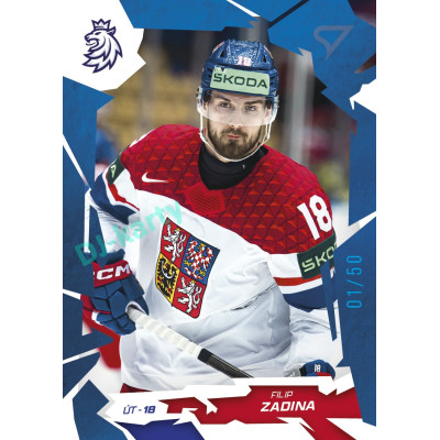 2026 Sportzoo Hokejové Česko #53 Filip Zadina Cobalt Blue xx/50