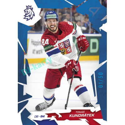 2026 Sportzoo Hokejové Česko #16 Tomáš Kundrátek Cobalt Blue xx/50