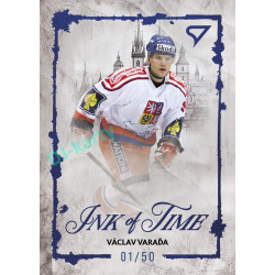 2026 Sportzoo Hokejové Česko #IT-8 Václav Varaďa Ink of Time Macaw Blue xx/50