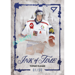 2026 Sportzoo Hokejové Česko #IT-9 Tomáš Vlasák Ink of Time Macaw Blue xx/50
