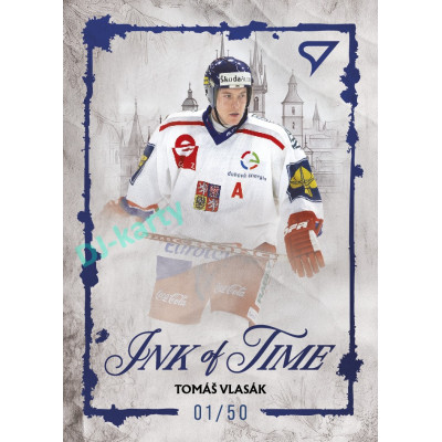 2026 Sportzoo Hokejové Česko #IT-9 Tomáš Vlasák Ink of Time Macaw Blue xx/50