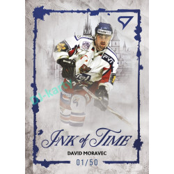 2026 Sportzoo Hokejové Česko #IT-5 David Moravec Ink of Time Macaw Blue xx/50