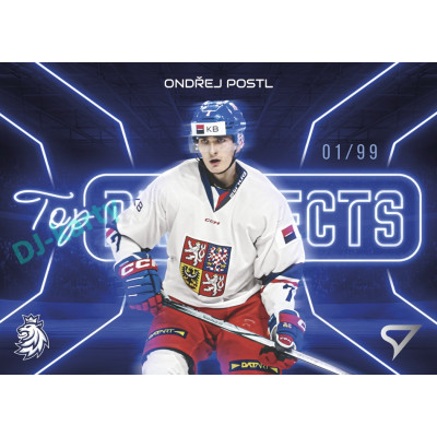 2026 Sportzoo Hokejové Česko #TP-11 Ondřej Postl Top Prospects Neon Blue xx/99