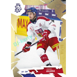 2026 Sportzoo Hokejové Česko #08 Daniel Gazda Buff Gold xx/10