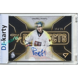 2026 Sportzoo Hokejové Česko #TPS-OP Ondřej Postl Top Prospects Gold Auto xx/39