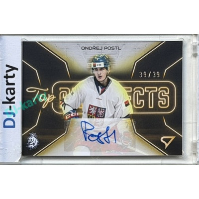 2026 Sportzoo Hokejové Česko #TPS-OP Ondřej Postl Top Prospects Gold Auto xx/39