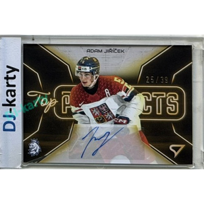 2026 Sportzoo Hokejové Česko #TPS-AJ Adam Jiříček Top Prospects Gold Auto xx/39