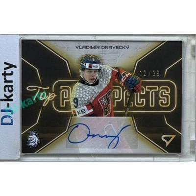 2026 Sportzoo Hokejové Česko #TPS-VD Vladimír Dravecký Top Prospects Gold Auto xx/39