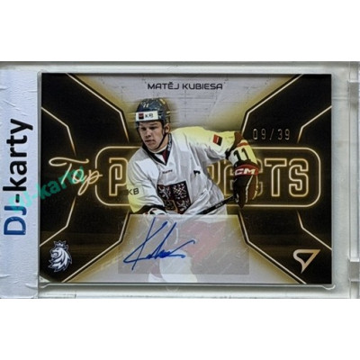 2026 Sportzoo Hokejové Česko #TPS-MK Matěj Kubiesa Top Prospects Gold Auto xx/39