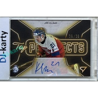 2026 Sportzoo Hokejové Česko #TPS-JK Jiří Klíma Top Prospects Gold Auto xx/39