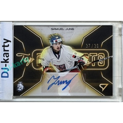 2026 Sportzoo Hokejové Česko #TPS-SJ Samuel Jung Top Prospects Gold Auto xx/39