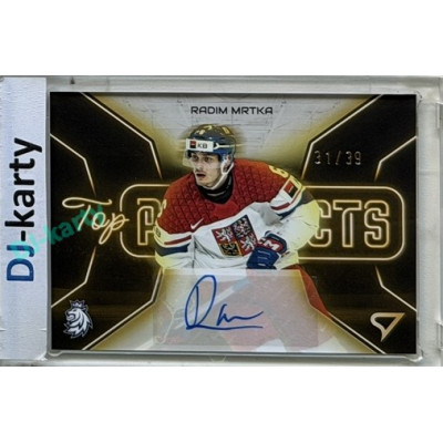 2026 Sportzoo Hokejové Česko #TPS-RM Radim Mrtka Top Prospects Gold Auto xx/39