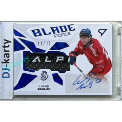 2026 Sportzoo Hokejové Česko #BFS-LS Lukáš Sedlák Blade Force Blue Auto 11/15