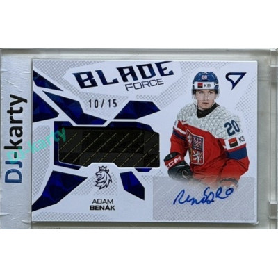 2026 Sportzoo Hokejové Česko #BFS-AB Adam Benák Blade Force Blue Auto 10/15
