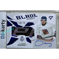 2026 Sportzoo Hokejové Česko #BFS-VD Vladimír Dravecký Blade Force Blue Auto 10/15