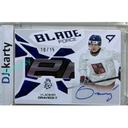 2026 Sportzoo Hokejové Česko #BFS-VD Vladimír Dravecký Blade Force Blue Auto 10/15
