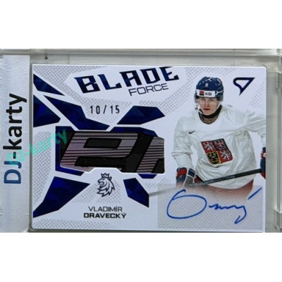 2026 Sportzoo Hokejové Česko #BFS-VD Vladimír Dravecký Blade Force Blue Auto 10/15