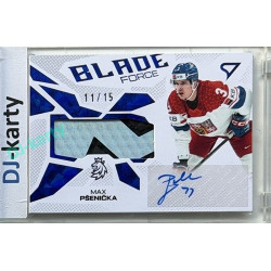 2026 Sportzoo Hokejové Česko #BFS-MP Max Pšenička Blade Force Blue Auto 11/15