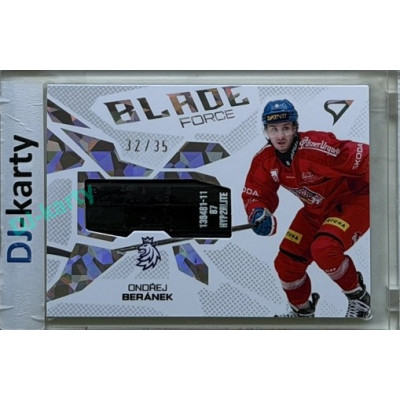 2026 Sportzoo Hokejové Česko #BF-OB Ondřej Beránek Blade Force Iceberg Silver 32/35