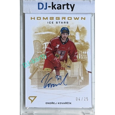 2026 Sportzoo Hokejové Česko #HSS-KV Ondřej Kovařčík Homegrown Ice Stars Gold Auto 04/25