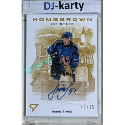 2026 Sportzoo Hokejové Česko #HSS-RS Radim Šimek Homegrown Ice Stars Gold Auto 13/25