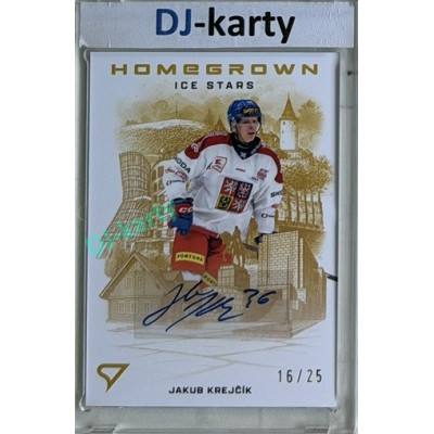 2026 Sportzoo Hokejové Česko #HSS-KR Jakub Krejčík Homegrown Ice Stars Gold Auto 16/25