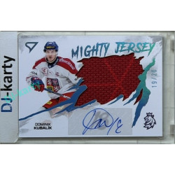 2026 Sportzoo Hokejové Česko #MJS-DK Dominik Kubalík Mighty Jersey Blue Auto 19/20