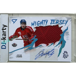 2026 Sportzoo Hokejové Česko #MJS-JL Jakub Lauko Mighty Jersey Blue Auto 11/20