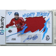 2026 Sportzoo Hokejové Česko #MJS-JL Jakub Lauko Mighty Jersey Blue Auto 08/20