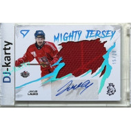 2026 Sportzoo Hokejové Česko #MJS-JL Jakub Lauko Mighty Jersey Blue Auto 15/20
