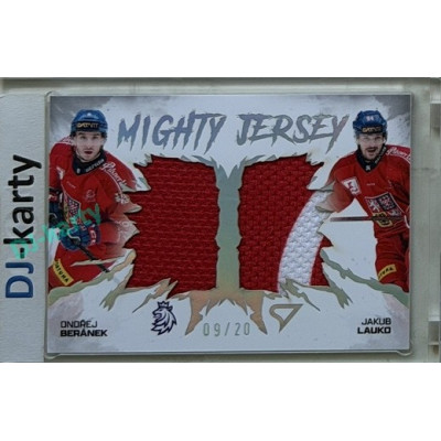 2026 Sportzoo Hokejové Česko #MJD-BL Ondřej Beránek / Kalub Lauko Mighty Jersey Dual Shiny SIlver 09/20