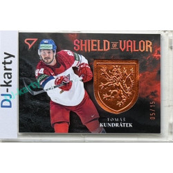 2026 Sportzoo Hokejové Česko #SV-TK Tomáš Kundrátek Shield of Valor Bronze Copper xx/15