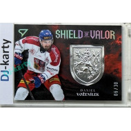 2026 Sportzoo Hokejové Česko #SV-DV Daniel Voženílek Shield of Valor Royal Silver 06/30