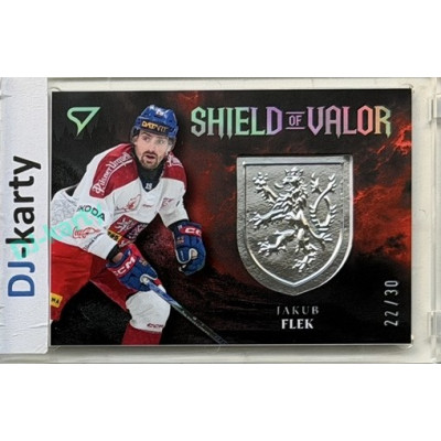 2026 Sportzoo Hokejové Česko #SV-JF Jakub Flek Shield of Valor Royal Silver 22/30