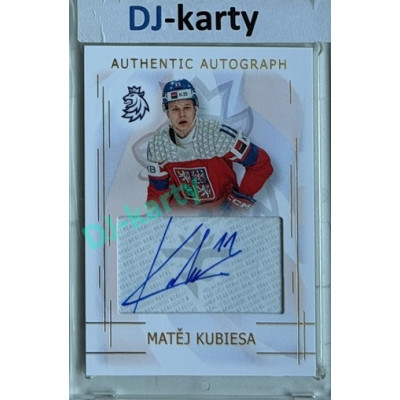 2025/26 Real Cards serie 1 #AA-12 Matěj Kubiesa MS20 Authentic Autograph Gold xx/17