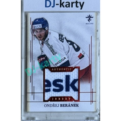 2025/26 Real Cards serie 1 #AJ-01 Ondřej Beránek Authentic Jersey Red 2/9