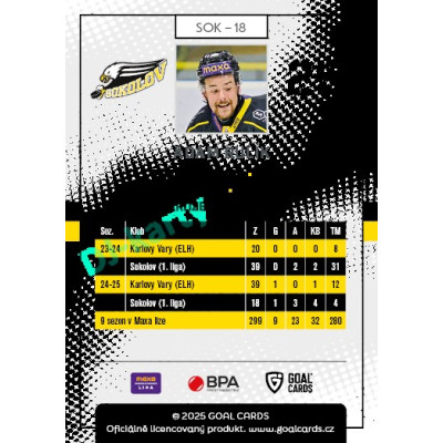 2025/26 Goal Cards Maxa liga 2.s. #SOK - 18 Adam Rulík
