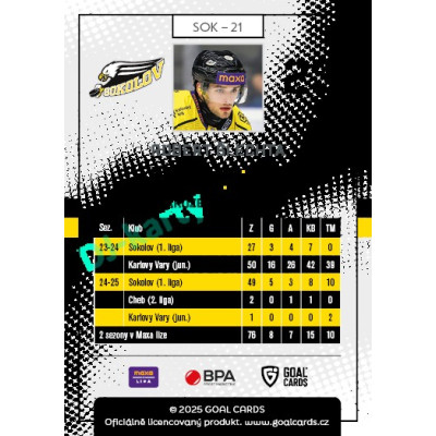 2025/26 Goal Cards Maxa liga 2.s. #SOK - 21 Robert Šlechta