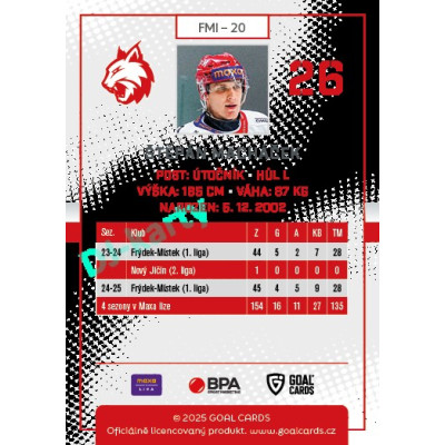 2025/26 Goal Cards Maxa liga 2.s. #FMI - 20 Štěpán Macháček