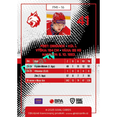 2025/26 Goal Cards Maxa liga 2.s. #FMI - 16 Patrik Urbanec
