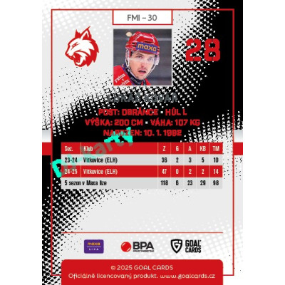 2025/26 Goal Cards Maxa liga 2.s. #FMI - 30 Lukáš Kovář