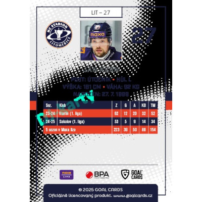 2025/26 Goal Cards Maxa liga 2.s. #LIT - 27 Jan Kern