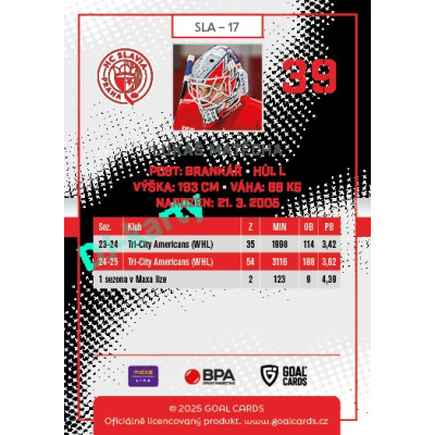 2025/26 Goal Cards Maxa liga 2.s. #SLA - 17 Lukáš Matěcha