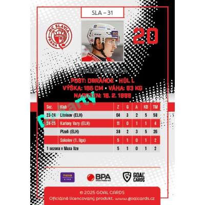 2025/26 Goal Cards Maxa liga 2.s. #SLA - 31 Radim Šalda