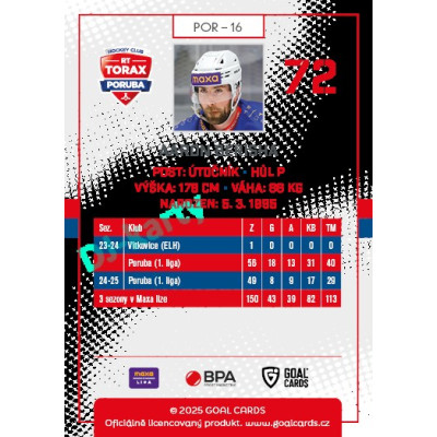 2025/26 Goal Cards Maxa liga 2.s. #POR - 16 Aaron Berisha