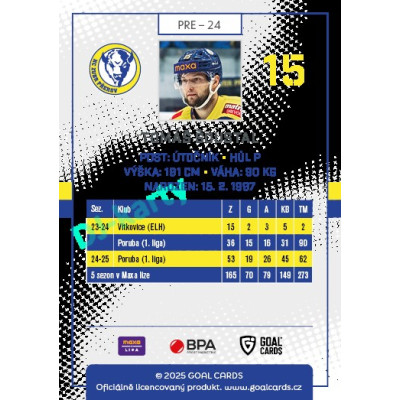 2025/26 Goal Cards Maxa liga 2.s. #PRE - 24 Tomáš Šoustal
